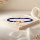 Lapis Beaded Bracelet, Dainty Gold plated bracelet for women, Handmade jewelry